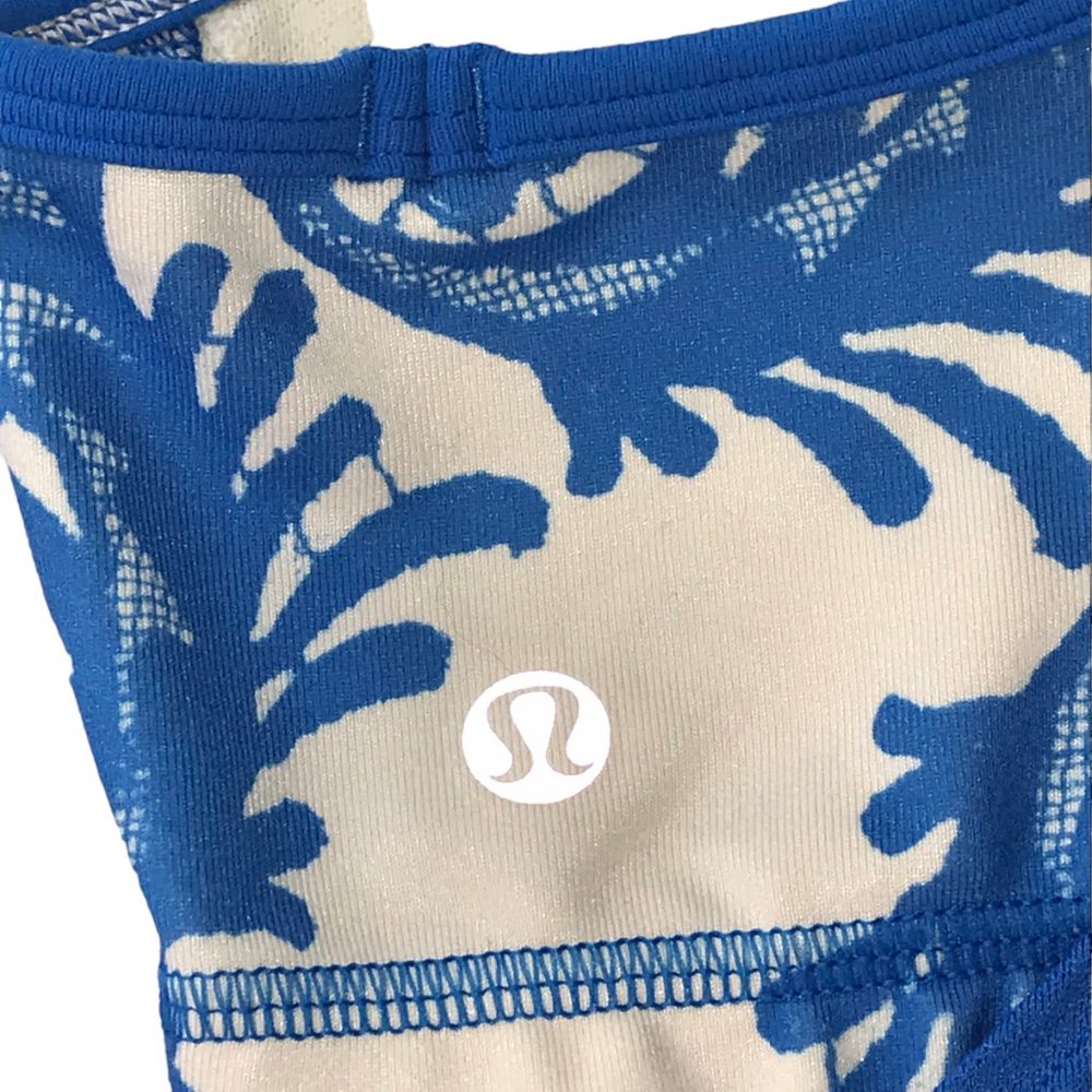 lululemon athletica Blue and White Printed Tank Top